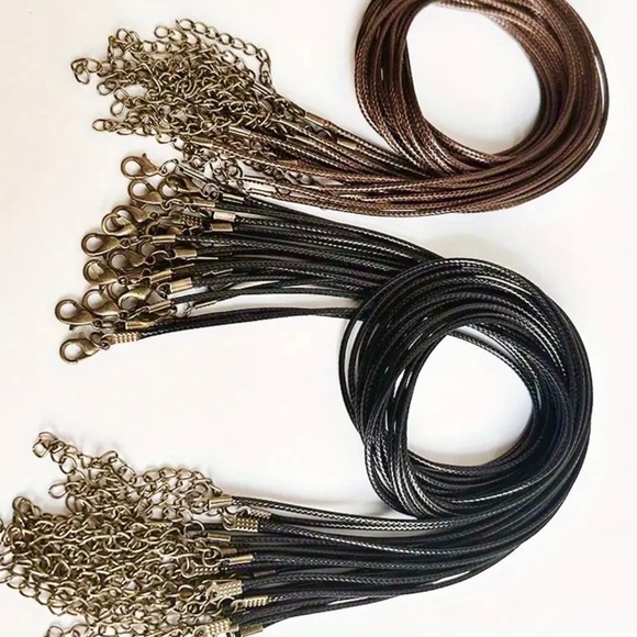 🔴 5 for $10 ONE Black PU Leather Cord Necklace with Lobster Clasp - Picture 5 of 6